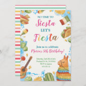 Invitation Fiesta Pas le temps de Siesta mexicaine Anniversai (Devant / Derrière)