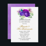 Invitation Fiesta Peonies Peacock Bridesmaids Luncheon Invita<br><div class="desc">Vous aimerez cette luxueuse plumes de paon fiesta aux pivoines colorées en violet,  rose et bleu avec parties scintillant. Idéal pour vos célébrations mariages !</div>