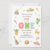 Invitation Fiesta photo couleur mexicaine Premier anniversair (Devant)