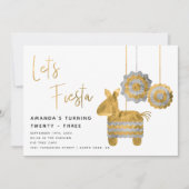 Invitation Fiesta Piñata Faux Gold Foil Anniversaire adulte (Devant)