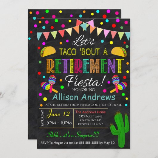 Invitation Fiesta Retraite (Devant / Derrière)