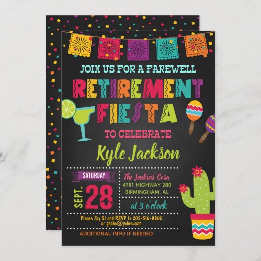 Invitation Fiesta Retraite (Devant / Derrière)