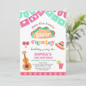 Invitation Fiesta rose moderne Taco mardi 2e anniversaire (Debout devant)