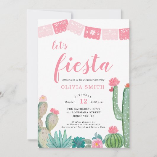 Invitation Fiesta Shower (Devant)