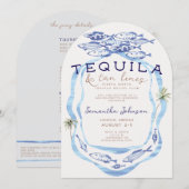 Invitation Fiesta Siesta Tequila Tan Lines Club Bachelorette (Devant / Derrière)