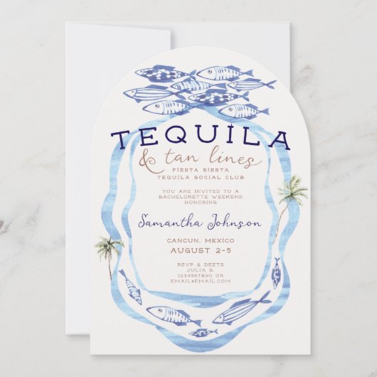 Invitation Fiesta Siesta Tequila Tan Lines Club Bachelorette (Devant)