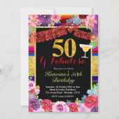 Invitation Fiesta Spanish 50 et Fabulous Birthday (Devant)