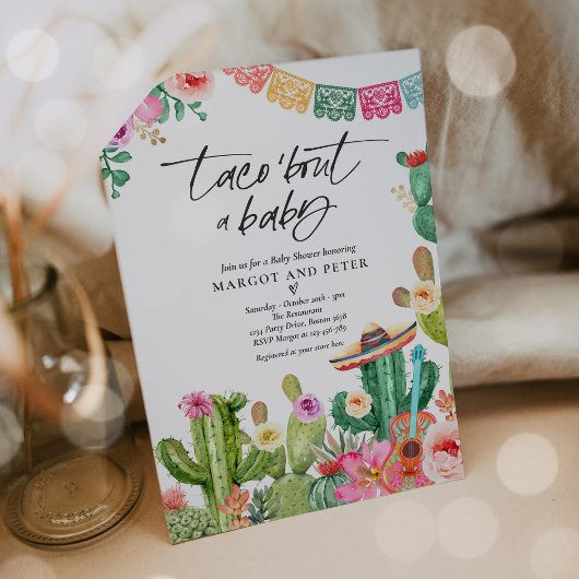 Invitation Fiesta Taco 'Bout A Baby Cactus Baby shower