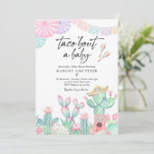 Invitation Fiesta Taco 'Bout A Baby Cactus Baby shower (Debout devant)