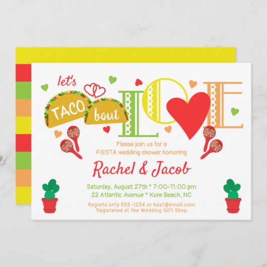 Invitation Fiesta Taco Bout Amour Nuptiale (Devant / Derrière)
