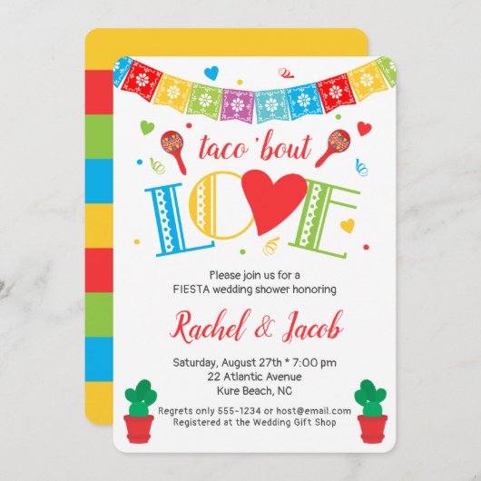 Invitation Fiesta Taco Bout Amour Nuptiale (Devant / Derrière)