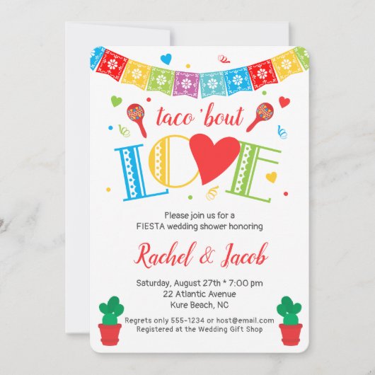 Invitation Fiesta Taco Bout Amour Nuptiale (Devant)
