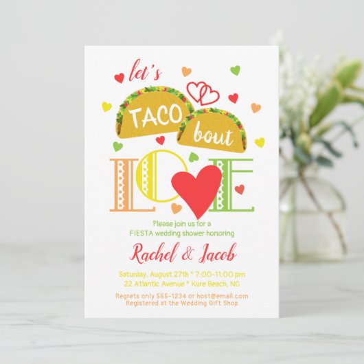 Invitation Fiesta Taco Bout Amour Nuptiale (Debout devant)