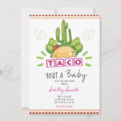 Invitation Fiesta Taco 'Bout Baby Rose (Devant)
