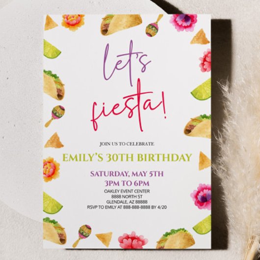 Invitation Fiesta ! Taco fête d'anniversaire
