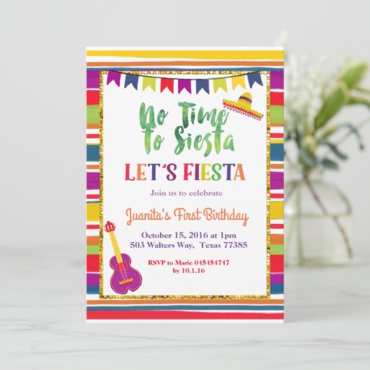 Invitation Fiesta Taco pour 5 ans (Debout devant)