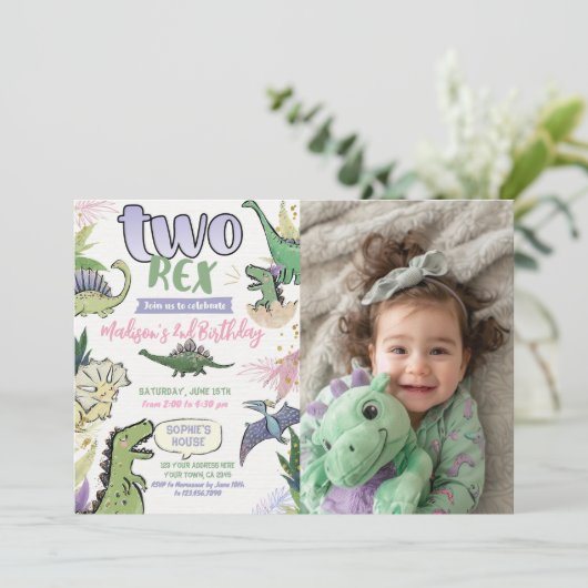Invitation Fiesta temática de Dinosaurio (Debout devant)