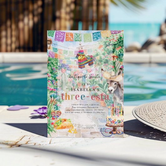 Invitation Fiesta Trois-esta 3e fête d'anniversaire