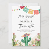 Invitation Fiesta Trois-esta Anniversaire 3e Mexic (Devant)