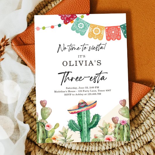 Invitation Fiesta Trois-esta Anniversaire 3e Mexic