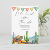Invitation Fiesta Watercolor Cactus Trois-esta 3e anniversair (Debout devant)