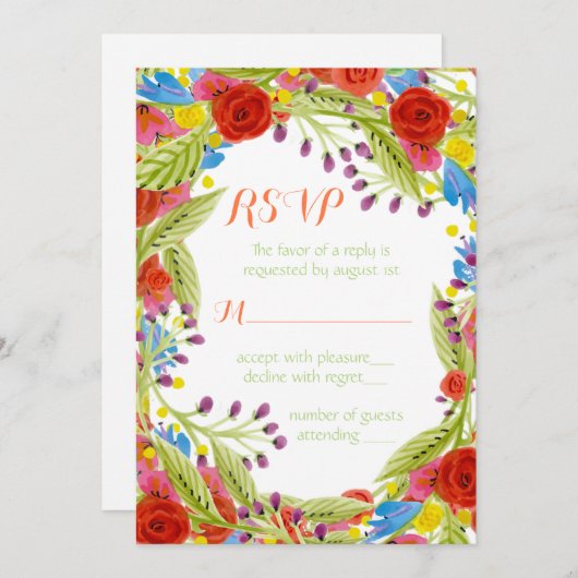Invitation Fiesta Wedding RSVP (Devant / Derrière)