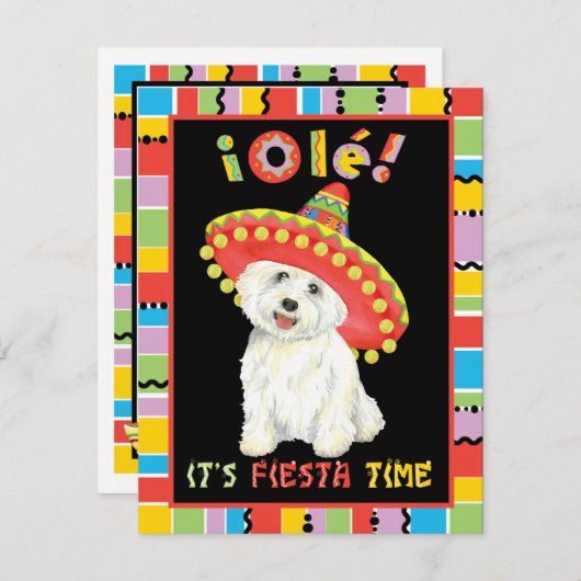 Invitation Fiesta Westie (Devant / Derrière)