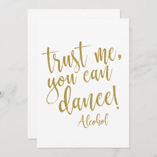 Invitation Fiez-vous à moi, vous pouvez danser Panneau de mar (Devant / Derrière)