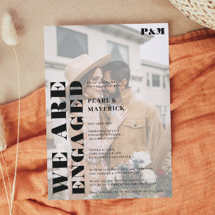 Invitation Fifiançfière photo en noir blanc