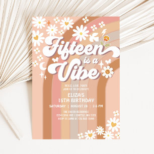 Invitation FIFTEEN est une Vibe 15ème Daisy Rainbow les année