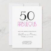Invitation Fifty and Fabulous 50th Birthday Party (Devant)