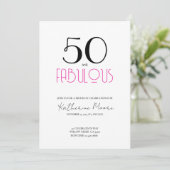 Invitation Fifty and Fabulous 50th Birthday Party (Debout devant)