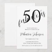 Invitation Fifty and Fabulous 50th Birthday Party (Devant / Derrière)