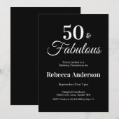 Invitation Fifty and Fabulous 50th Birthday Party (Devant / Derrière)
