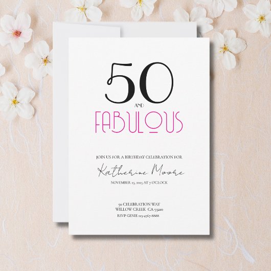 Invitation Fifty and Fabulous 50th Birthday Party