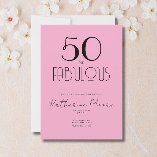 Invitation Fifty and Fabulous 50th Birthday Party