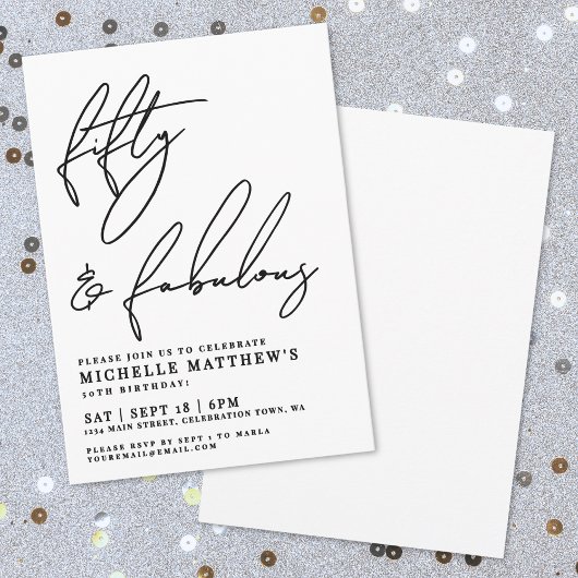 Invitation Fifty And Fabulous 50th Birthday Party