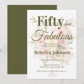 Invitation Fifty and Fabulous 50th Birthday Party (Devant / Derrière)