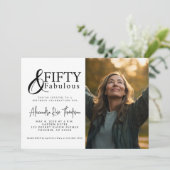 Invitation Fifty And Fabulous 50th Birthday Photo Party (Debout devant)