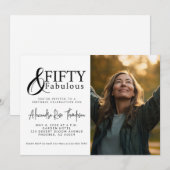 Invitation Fifty And Fabulous 50th Birthday Photo Party (Devant / Derrière)