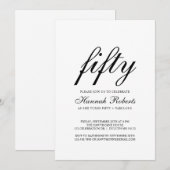 Invitation Fifty and Fabulous Black 50th Birthday Party  (Devant / Derrière)