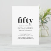 Invitation Fifty and Fabulous Black 50th Birthday Party  (Debout devant)