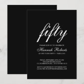Invitation Fifty and Fabulous Black 50th Birthday Party  (Devant / Derrière)