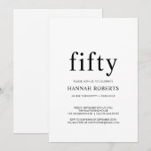 Invitation Fifty and Fabulous Black 50th Birthday Party  (Devant / Derrière)