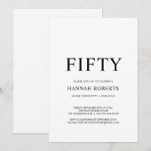 Invitation Fifty and Fabulous Black 50th Birthday Party  (Devant / Derrière)