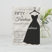 Invitation Fifty and Fabulous Black White Marble 50th (Debout devant)