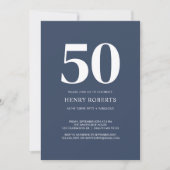 Invitation Fifty and Fabulous Blue 50th Birthday Party (Devant)