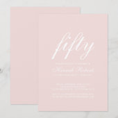 Invitation Fifty and Fabulous Blush Pink 50th Birthday Party  (Devant / Derrière)