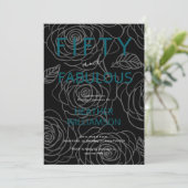 Invitation Fifty and Fabulous Floral 50th Birthday  (Debout devant)