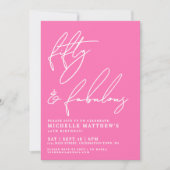 Invitation Fifty And Fabulous Hot Pink 50th Birthday (Devant)